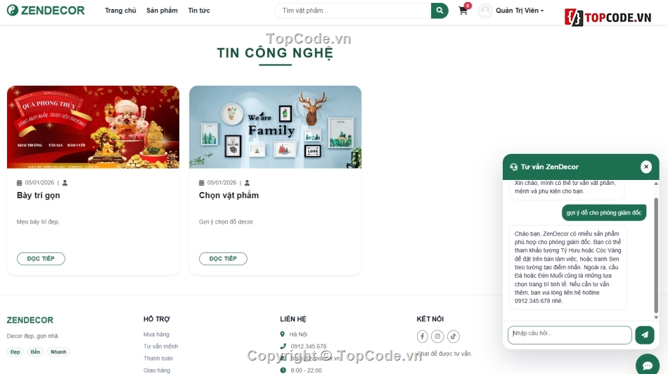 Website bán hàng,Web bán hàng,chat bot